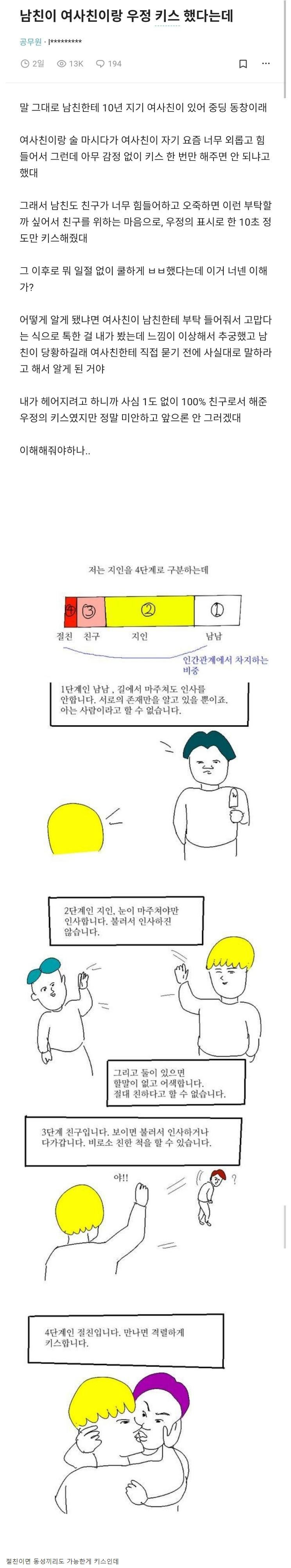 우정 키스도 이해못하는 여친