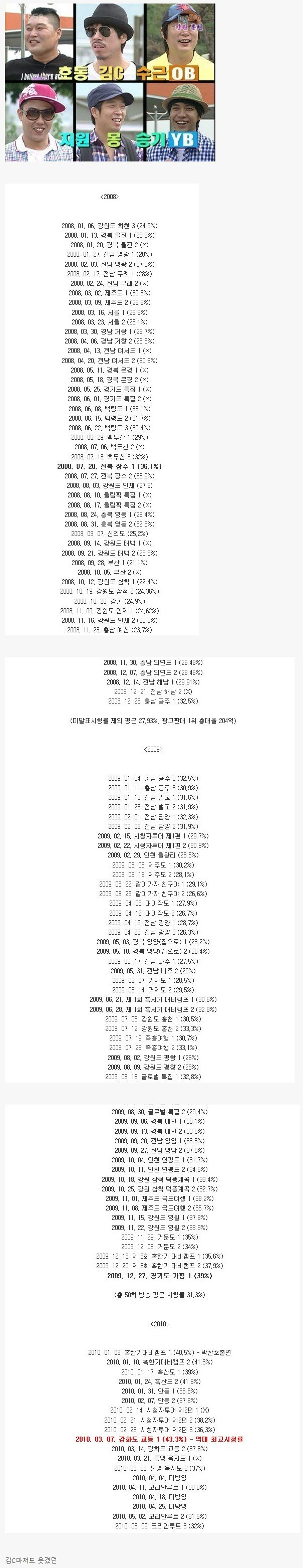 대한민국 예능 역사상 최고의 조합