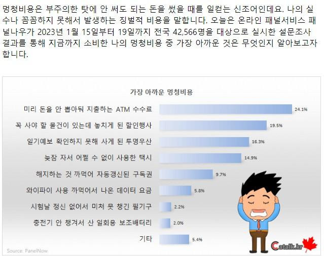 가장 아깝게 느껴지는 멍청비용 TOP 8